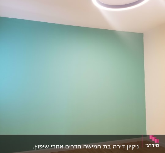 חדר ריק עם קיר צבוע ותאורה עגולה
